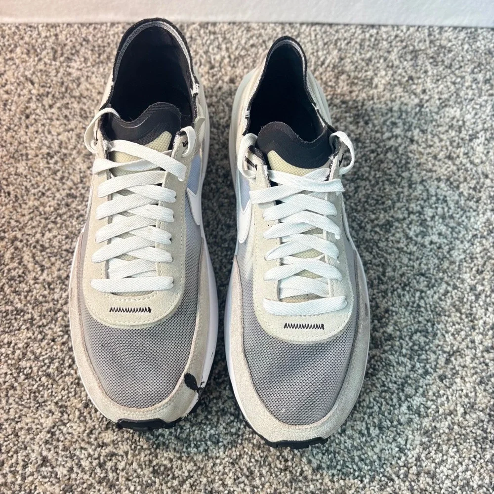 Nike Waffle One Summit White Black Mesh Suede Sneakers Shoes Women's size 8.5
